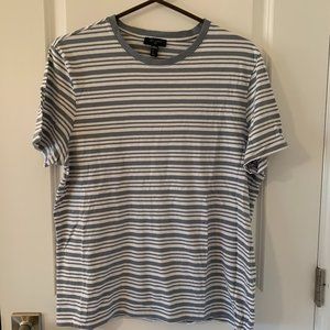 New Look Mens Striped Short Sleeve Tee Blue/White US L